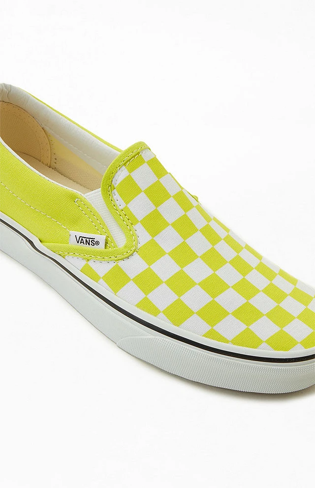 Light yellow checkered vans store