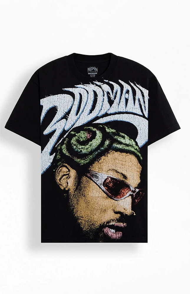 RODMAN BRAND Tribal Head All Over Print Oversized T-Shirt at