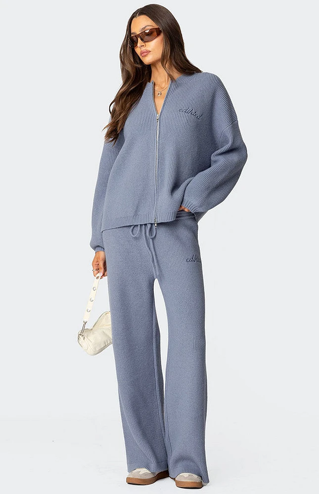 Edikted Kris Ribbed Knit Zip Up Sweater | Arden Fair
