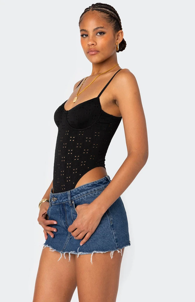 Edikted Raven Cupped Eyelet Bodysuit | Arden Fair