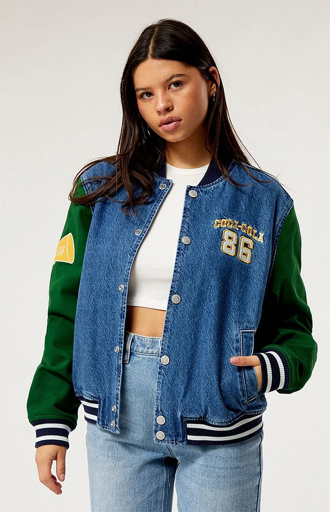 Coca cola fur varsity jacket on sale