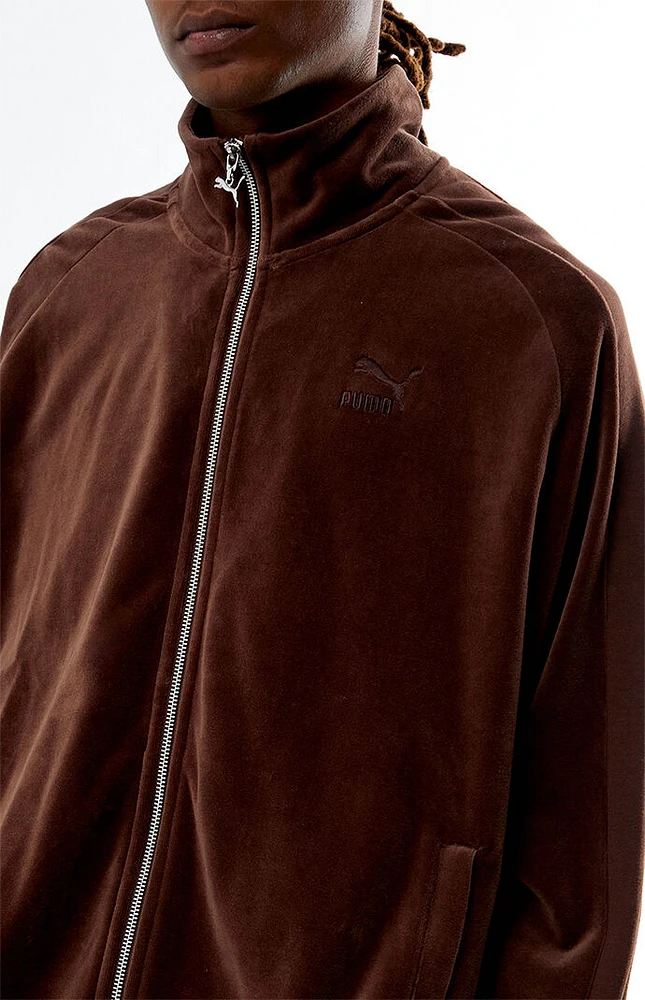 Puma Brown Velour T7 Track Jacket at Foxvalley Mall in