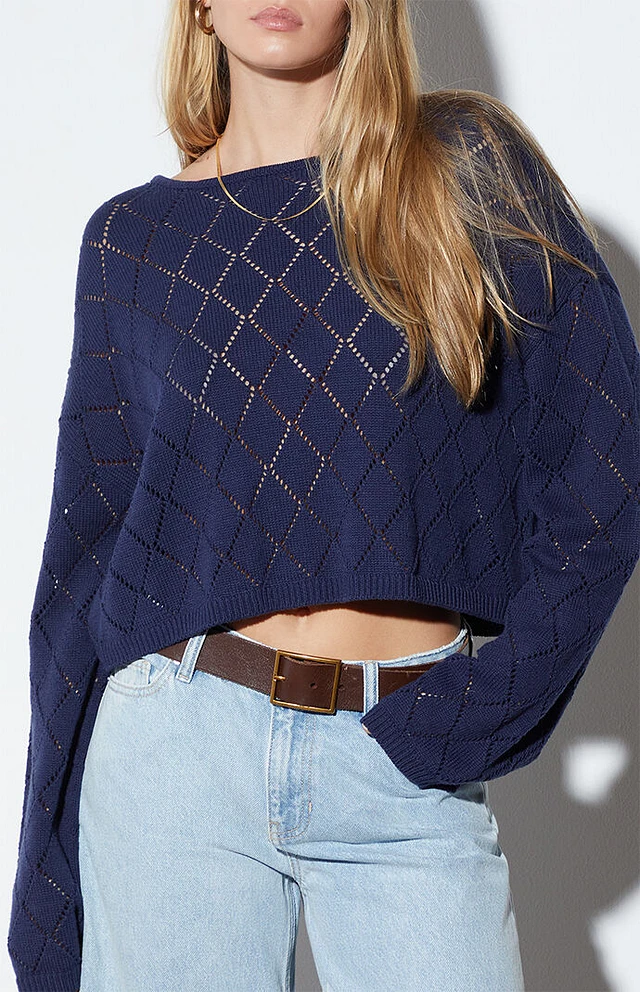 LA Hearts Isla Open Knit Cropped Sweater | Liberty Center LA Hearts Isla Open Knit Cropped Sweater | Liberty Center
