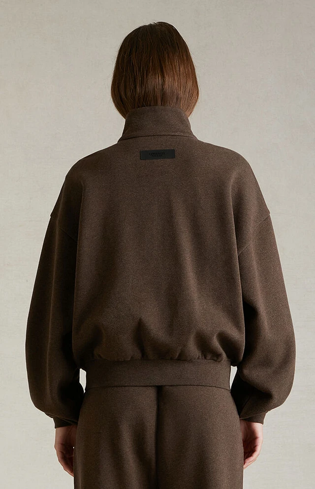 Fear of God Essentials Women's Heather Wood Zip Up Jacket