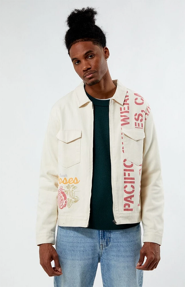 PacSun Pacific Sunwear Big Time Printed Gas Jacket PacSun Pacific Sunwear Big Time Printed Gas Jacket