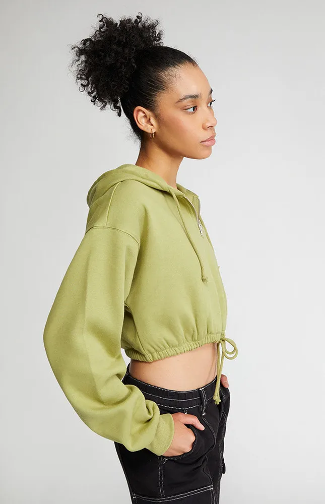 Cropped half zip hoodie discount