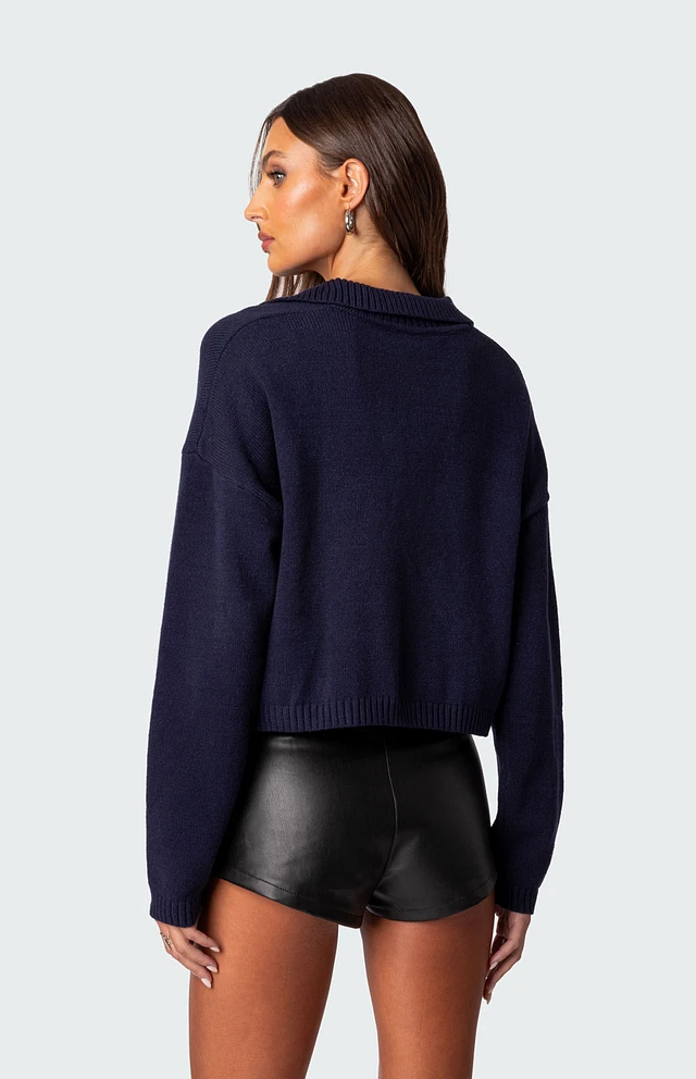 EDIKTED Marcie Oversize Cropped Sweater - LIGHT BLUE | Arden Fair