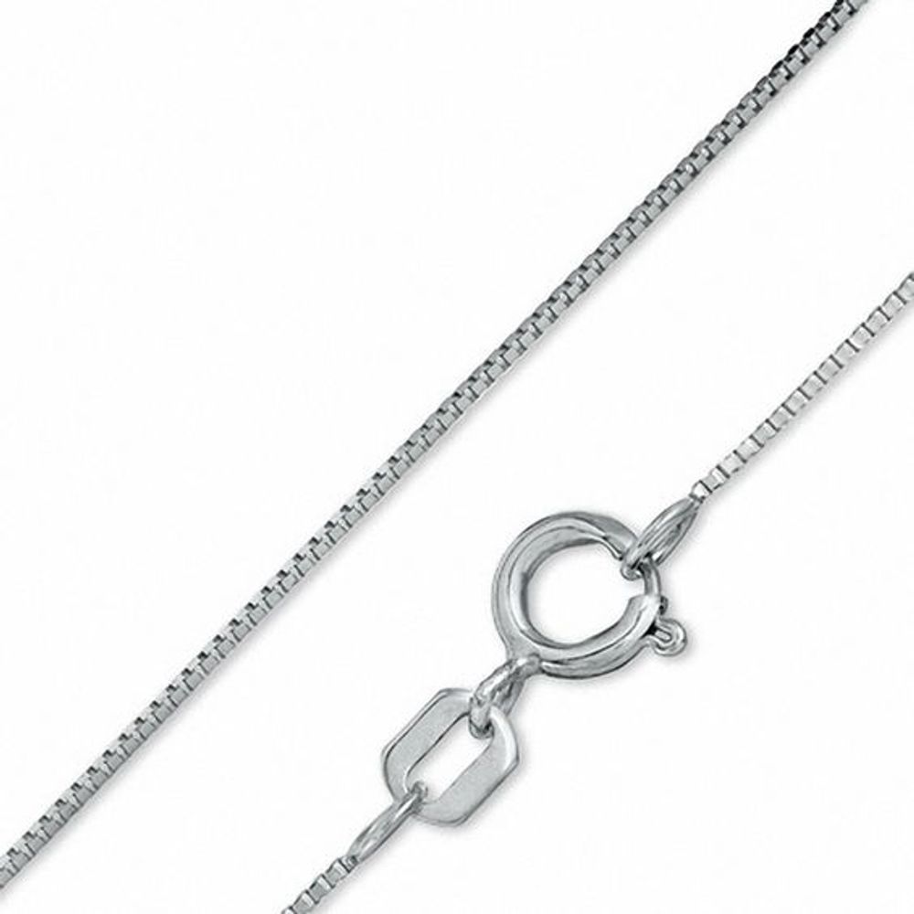 Banter Child's 0.55mm Solid Box Chain Necklace in 10K White Gold