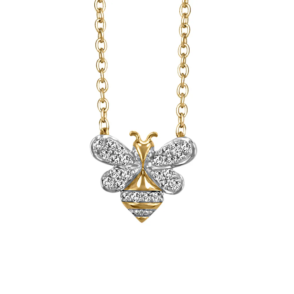 Diamond bee hotsell necklace
