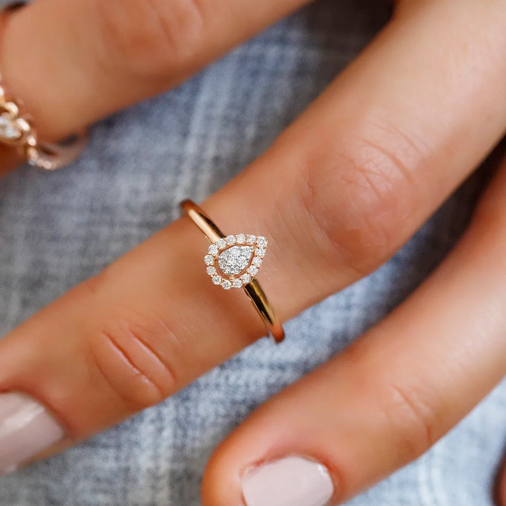 Paris Jewellers Ring with .10 Carat TW of Diamonds 10kt Rose Gold