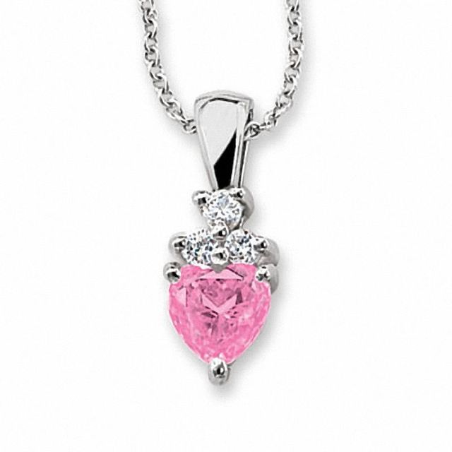 Pink diamond store heart necklace