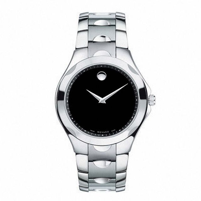 Peoples Men s Movado Luno Stainless Steel Watch with Black Dial