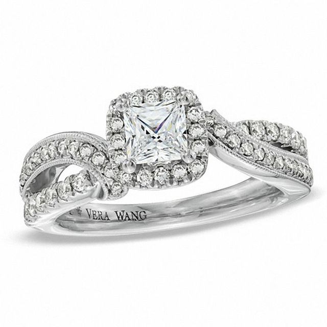 Vera wang princess on sale cut halo engagement rings