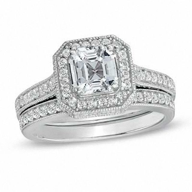 Princess cut lab created deals white sapphire