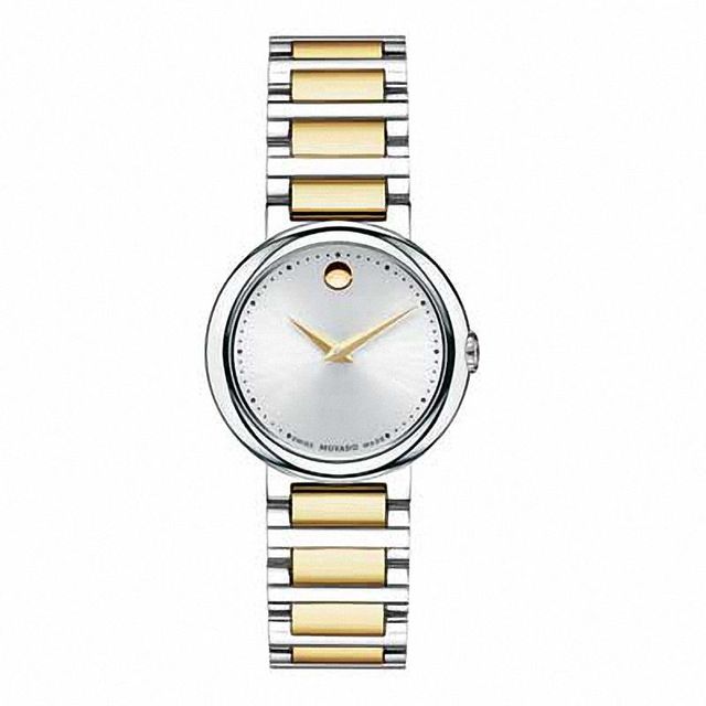 Peoples Ladies Movado Concerto Diamond Accent Two Tone Stainless