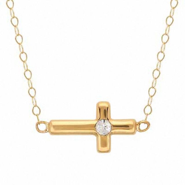 sideways cross necklace gold macys