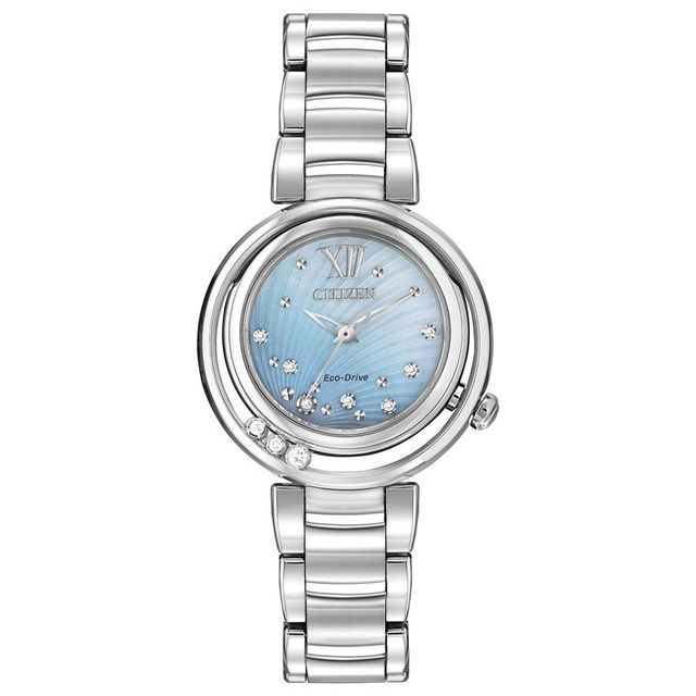 Citizen eco drive mother hotsell of pearl face diamond