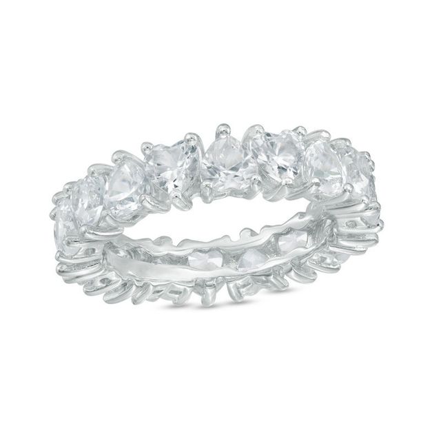 Lab created white on sale sapphire eternity band