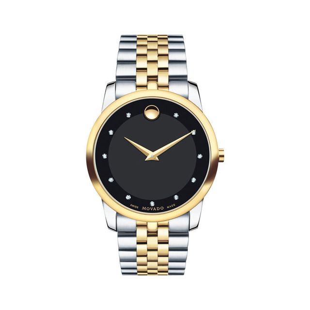 Black watch with online gold accents