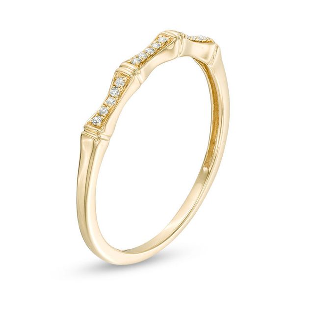 Peoples 0.05 CT. T.W. Diamond Bamboo Anniversary Band in 10K Gold