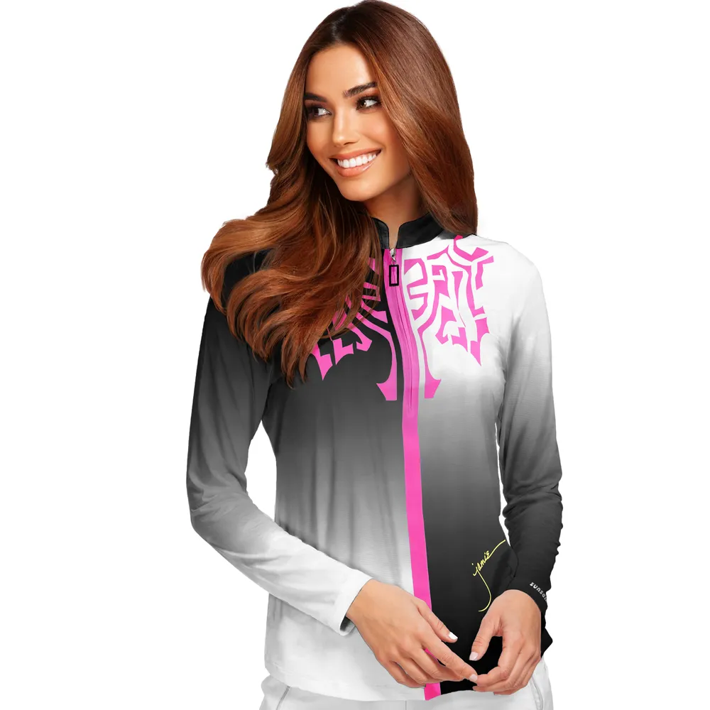 Jamie Sadock Sunsense Aztec Print Quarter Zip Pull Over Hawthorn