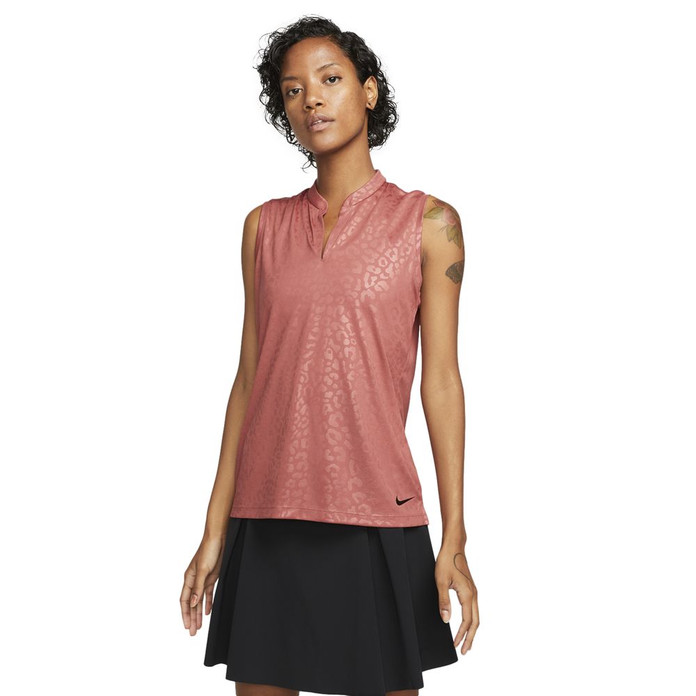 Nike Dri FIT Victory Animal Print Embossed Sleeveless Polo Shirt