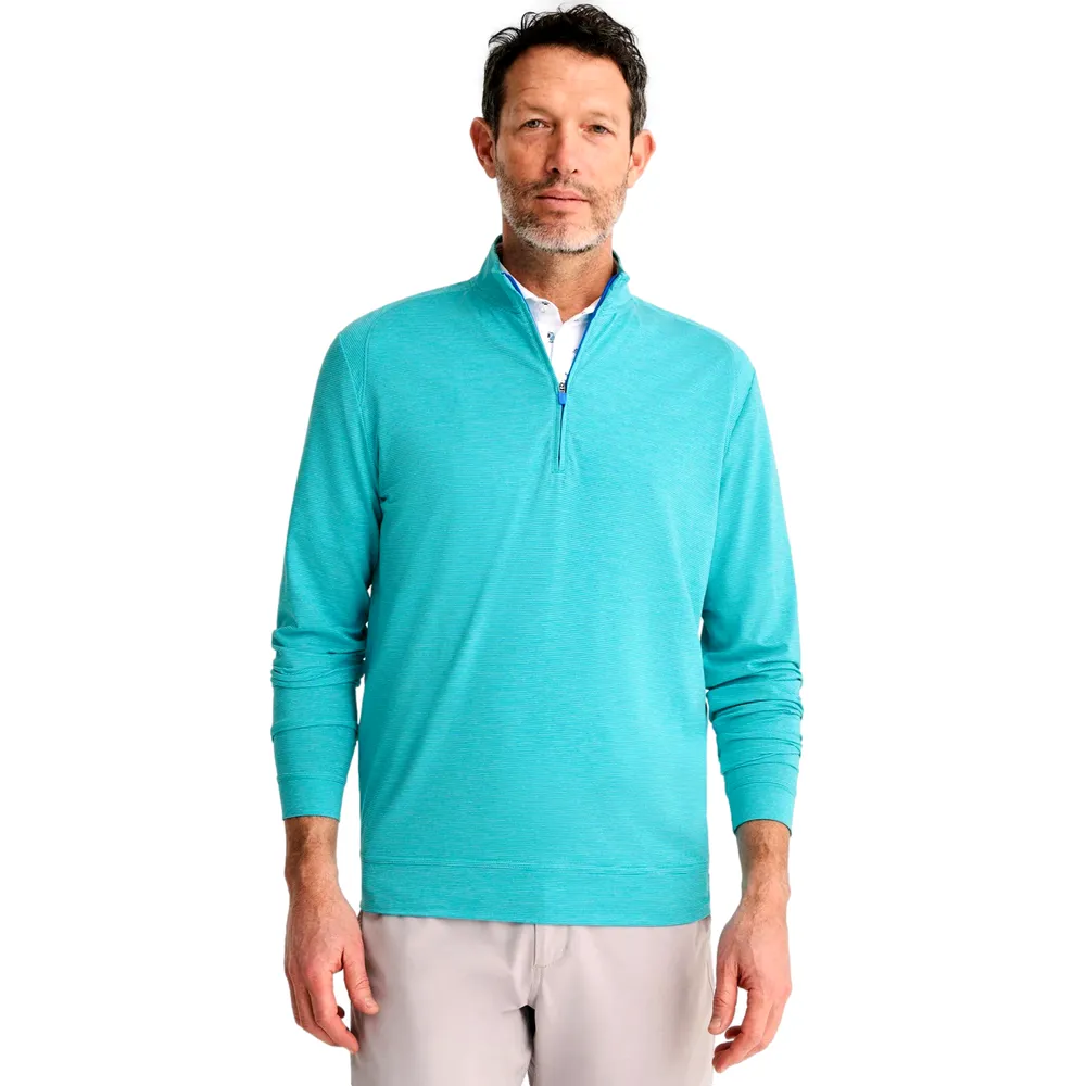 Johnnie O Vaughn Striped PREP FORMANCE 1 4 Zip Pullover Hawthorn