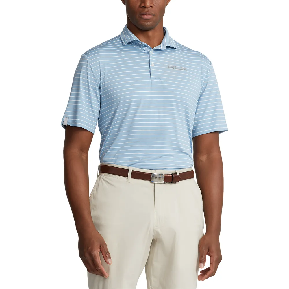 RLX Golf Featherweight Thin Stripe Print Short Sleeve Polo Shirt