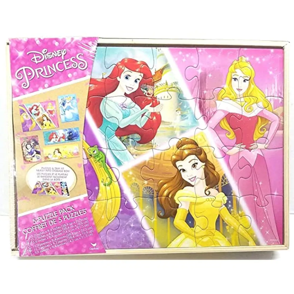 Disney princess 5 best sale wood puzzle set