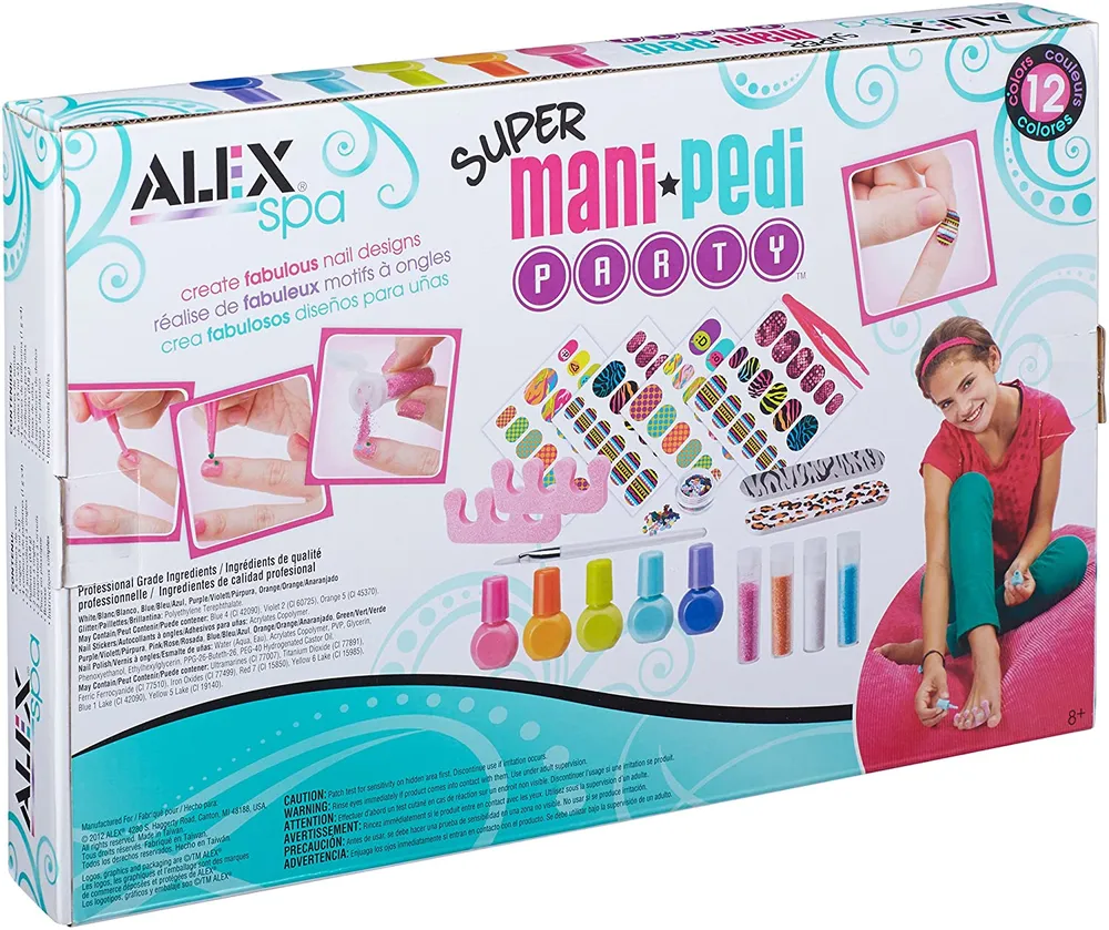 Alex Spa Super Mani Pedi Party Kit Girls Fashion Activity