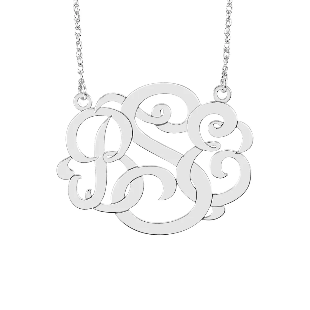 Alison and Ivy Classic wide Monogram Necklace 30x40mm Bridge