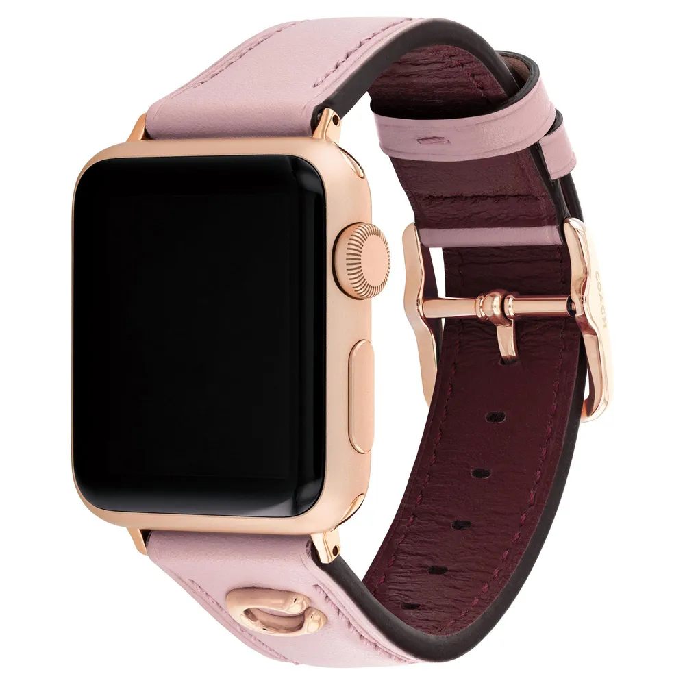 COACH Apple Watch Strap | Pink Leather | 38mm, 40mm, & 41mm