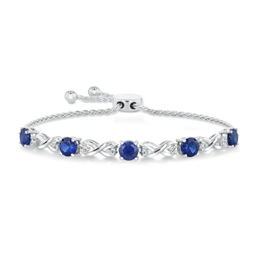 REEDS Created Ceylon Sapphire and Created White Sapphire Bolo
