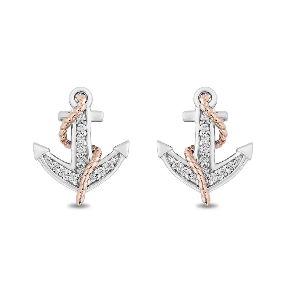 Enchanted Disney Fine Jewelry Ariel Two Tone Diamond Anchor