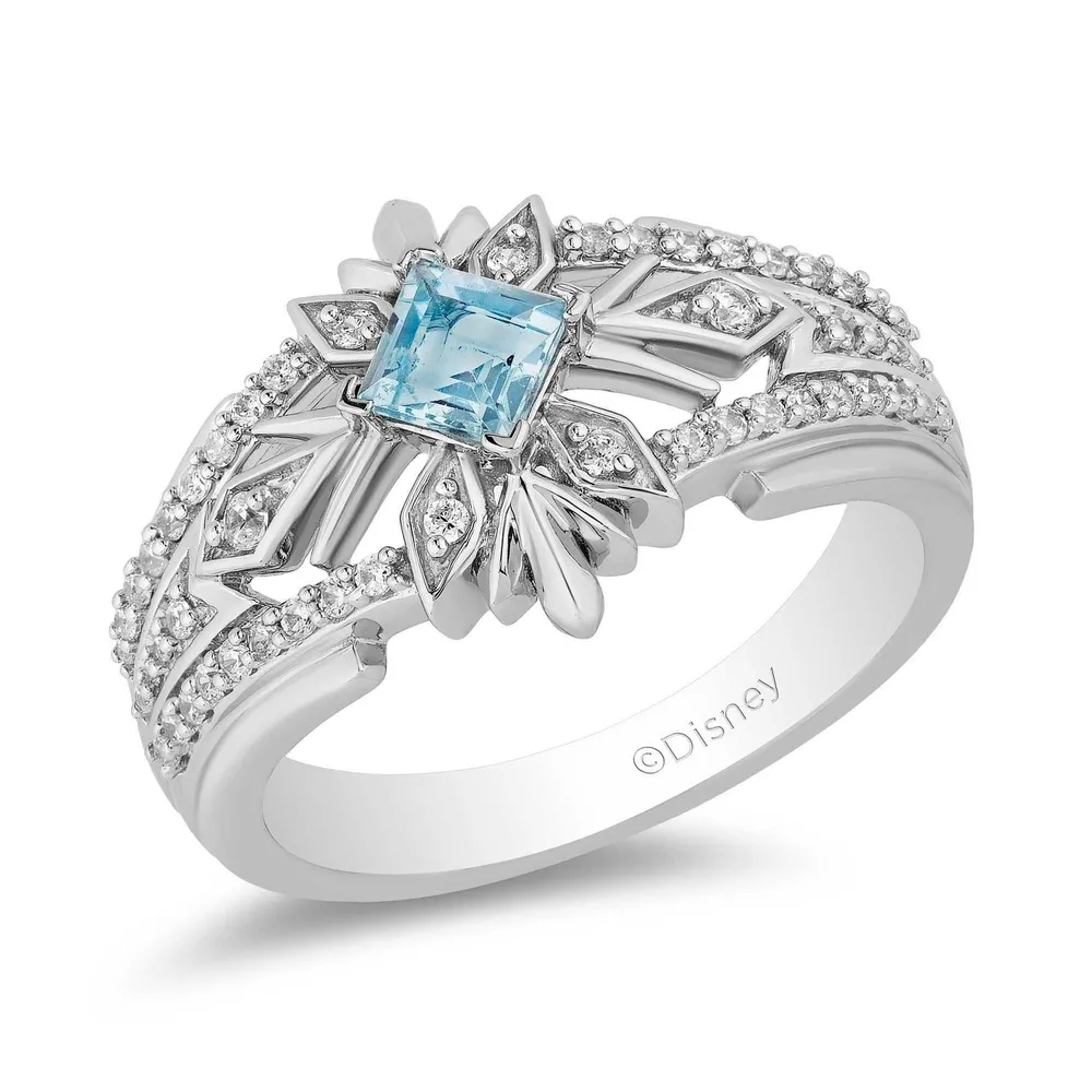 Enchanted Disney Fine Jewelry Elsa Aquamarine and Diamond
