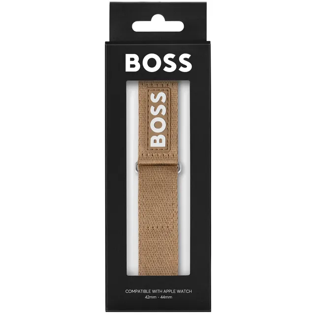 Hugo Boss Apple Watch Strap Beige Ocean Bound Plastic 42