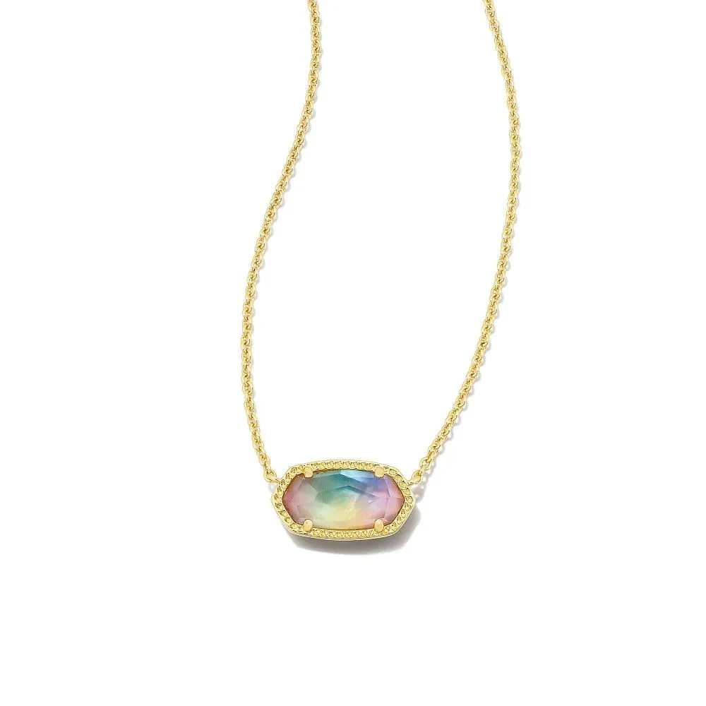 Kendra Scott Elisa Pendant Necklace in Yellow Watercolor Illusion