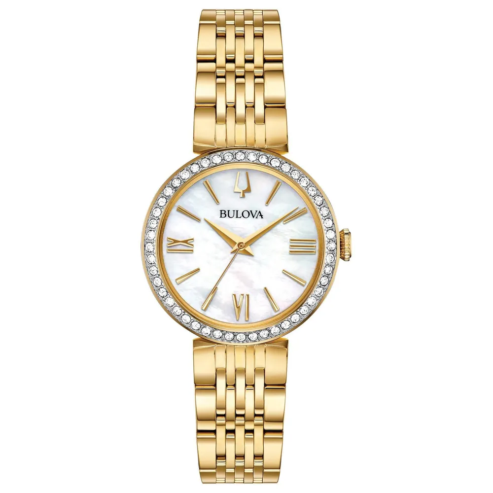 Bulova crystal discount women's watch