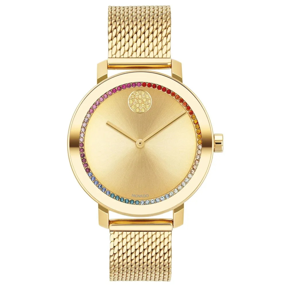 Movado Ladies Movado BOLD Evolution Rainbow Crystal Pale Yellow