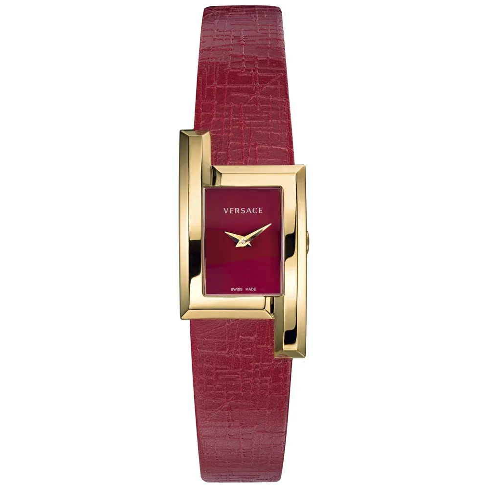 Versace Ladies Versace Greca Icon Red Leather Watch VELU00319