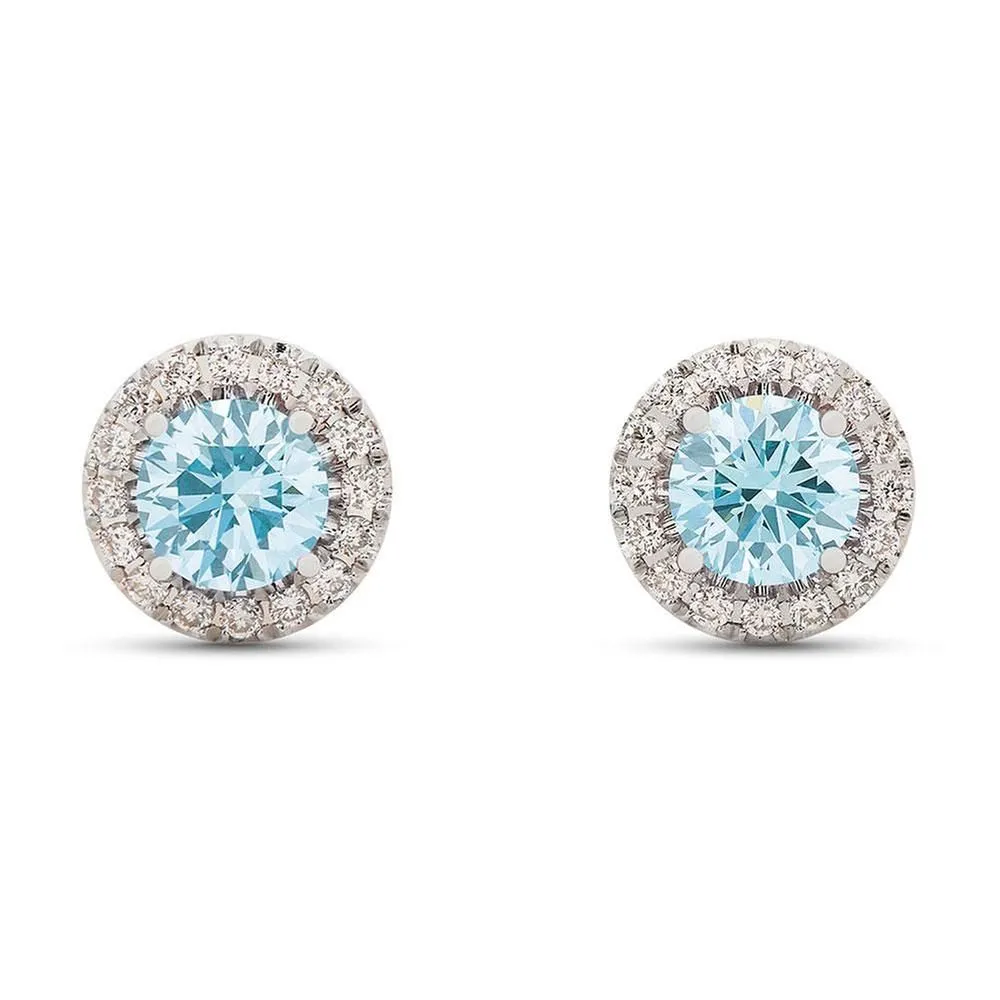 Light blue diamond earrings cheap