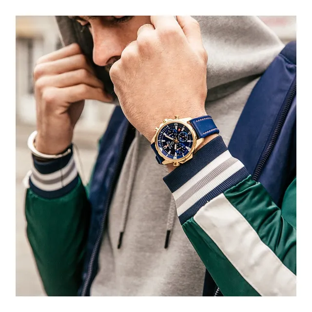 Bulova Men s Bulova Marine Star Blue Dial Chronograph Leather and