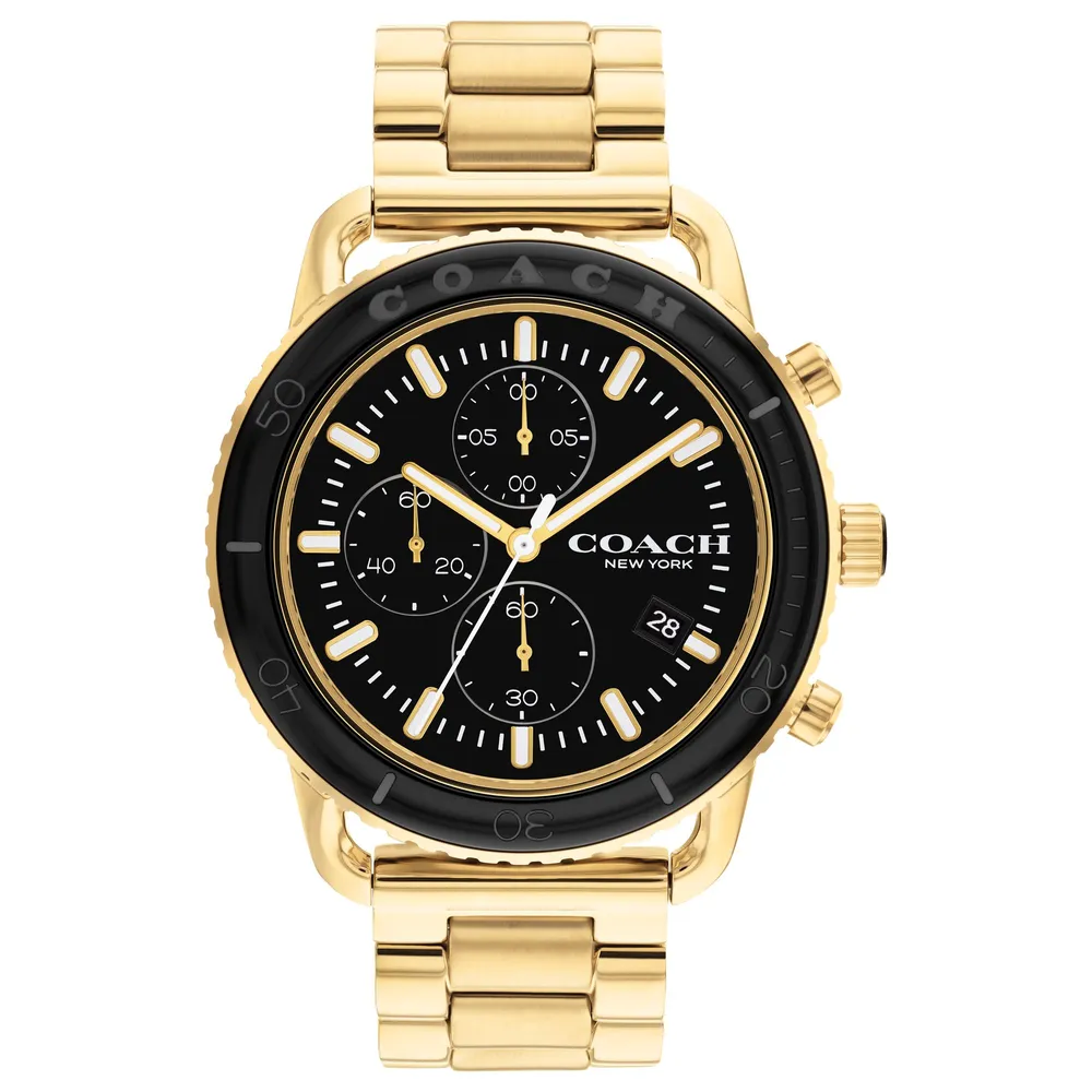 Coach men's best sale gold watches