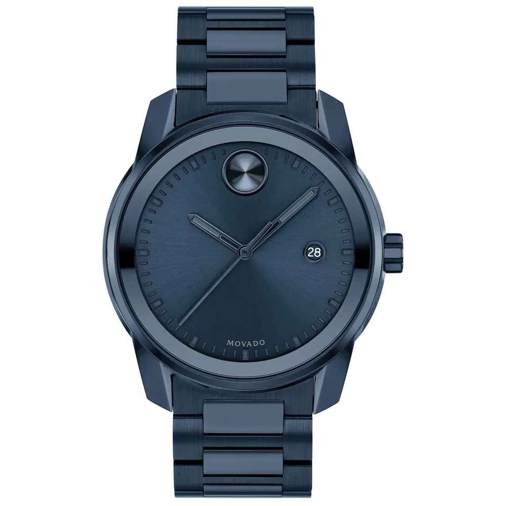 Movado Men s Movado BOLD Verso Dark Blue Ion Plated Bracelet Watch