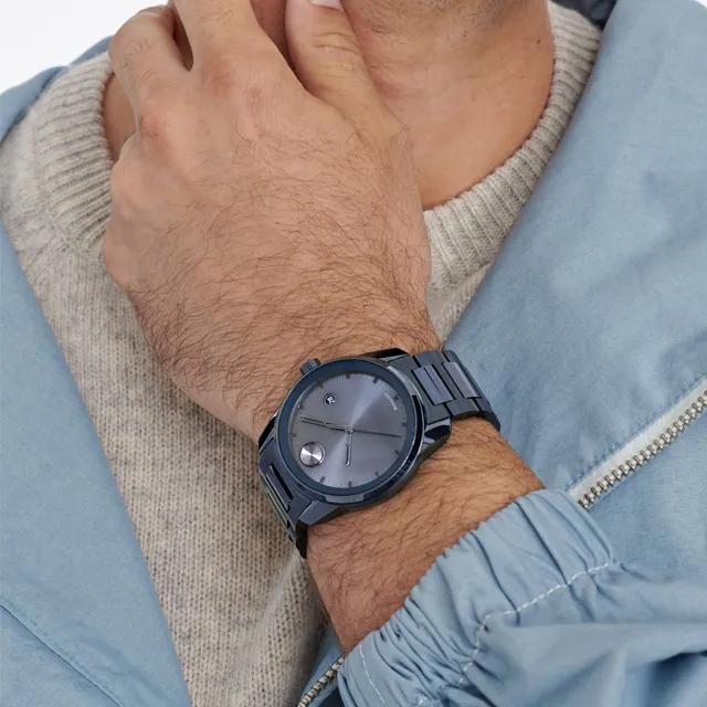 Black and sale blue movado watch