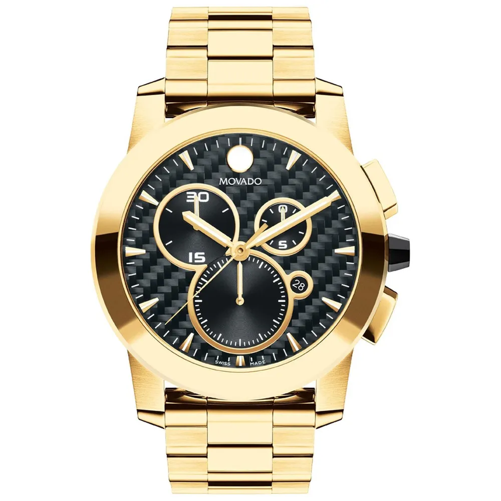 Movado Men s Movado Vizio Chronograph Yellow Gold Tone Watch