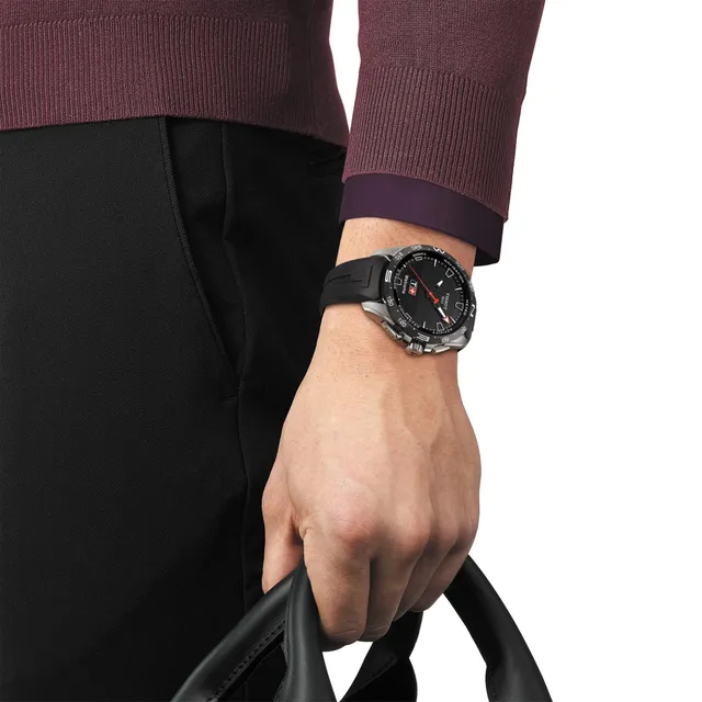Tissot Men s Tissot T Touch Connect Solar Quartz Black Rubber