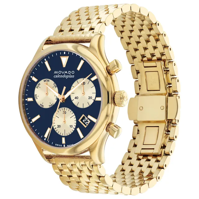 Movado Heritage Series Calendoplan Chronograph Navy Dial and