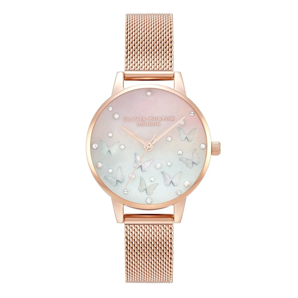 Pearl rose on sale gold mesh