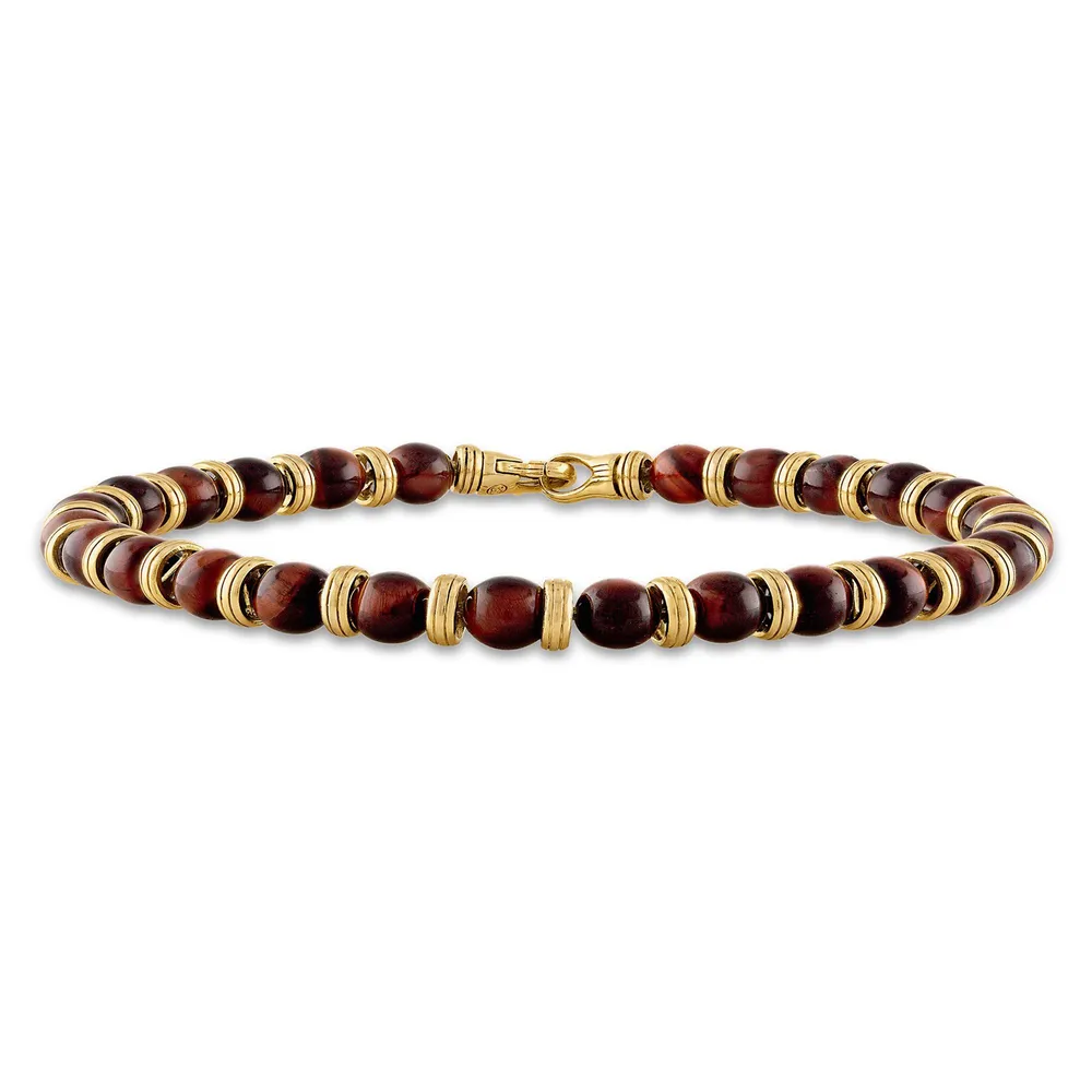 Red tiger store eye men's bracelet